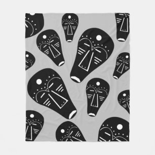 Cobertor De Velo Abstrato Máscara tribal aborígena