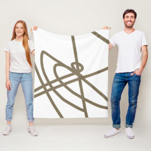 Cobertor De Velo Abstrato Minimalismo Linhas de Chocolate Branco