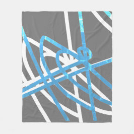 Cobertor De Velo Abstrato Minimalismo Turquoise White Lines