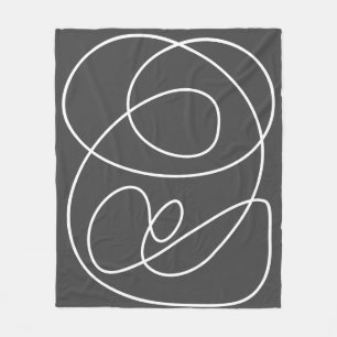 Cobertor De Velo Abstrato moderna de arte contemporânea branca esc