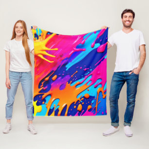 Cobertor De Velo Abstrato Neon Paint DriDesign