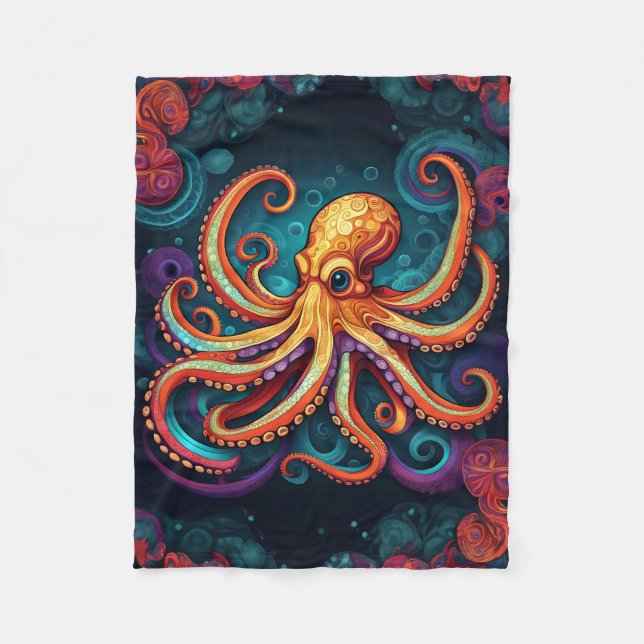 COBERTOR DE VELO ABSTRATO OCTOPUS BLANKET (Frente)
