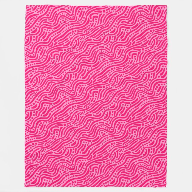 Cobertor De Velo Abstrato Pattern 110523 - Neon Red and Pink (Frente)