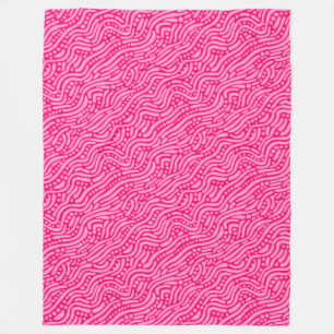 Cobertor De Velo Abstrato Pattern 110523 - Rosa e Neon Red