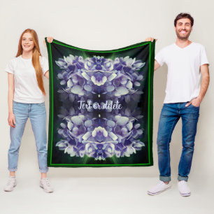 Cobertor De Velo Abstrato Personalizado por Petais Hydrangea Azul
