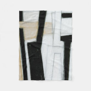 Cobertor De Velo Abstrato, pintura a preto e branco