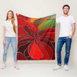 Cobertor De Velo Abstrato Poinsettia