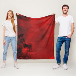 Cobertor De Velo Abstrato preto e vermelho moderno - Misterioso Esc