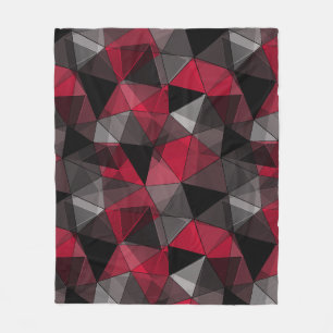 Cobertor De Velo Abstrato preto, vermelho, geométrico das cinzas.