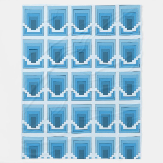 Cobertor De Velo Abstrato retangular em azul (Frente)