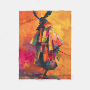Cobertor De Velo Abstrato Samurai Warrior Silhouette