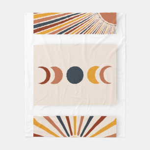 Cobertor De Velo Abstrato Sun Moon Boho Posters