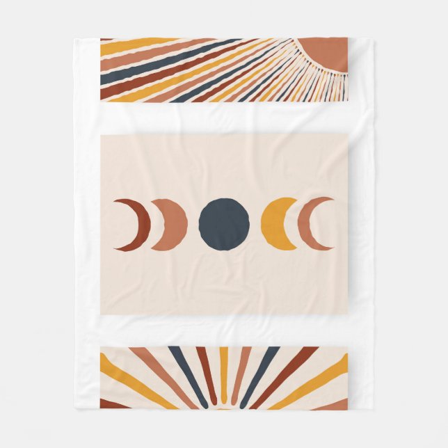 Cobertor De Velo Abstrato Sun Moon Boho Posters (Frente)