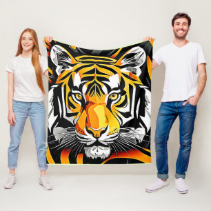 Cobertor De Velo Abstrato Tiger Art