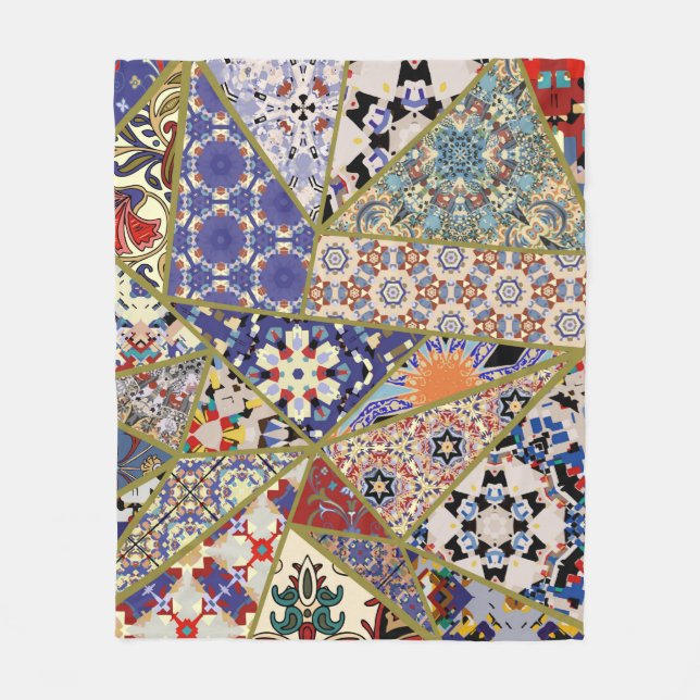 Cobertor De Velo "abstrato", uma manta de retalhos de azulejos de e (Frente)