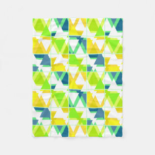 Cobertor De Velo Abstrato verde amarelo