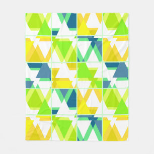 Cobertor De Velo Abstrato verde amarelo