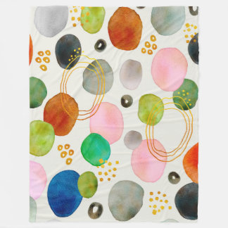 Cobertor De Velo Abstrato Watercolor Dourada Glitter Art
