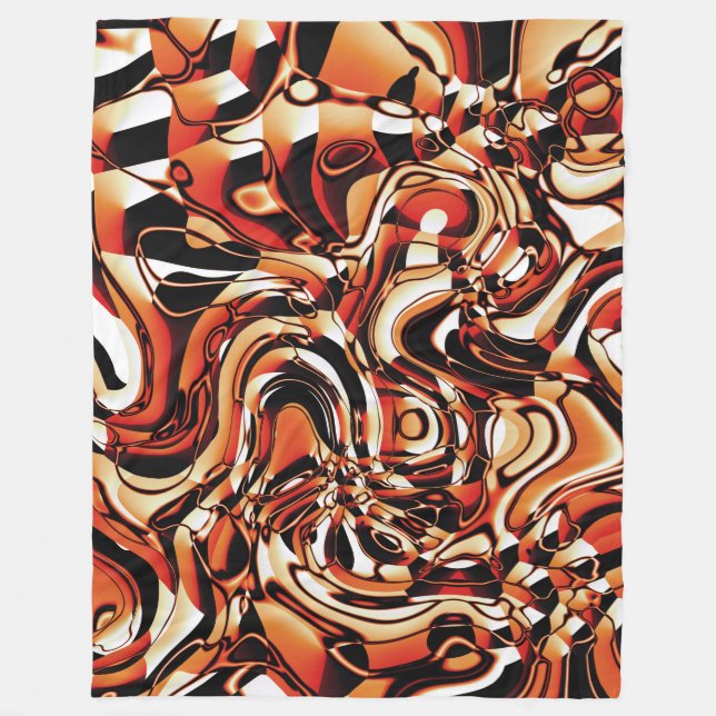 Cobertor De Velo Abstrato Wavy 270321 - 02 Laranja (Frente)