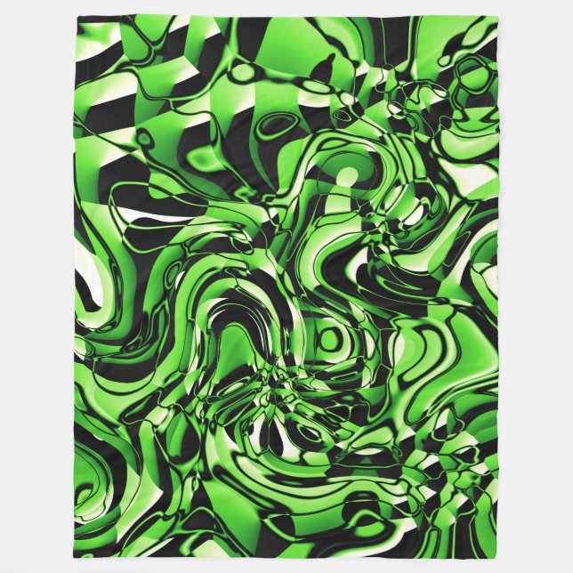 Cobertor De Velo Abstrato Wavy 270321 - 02 Verde (Frente)