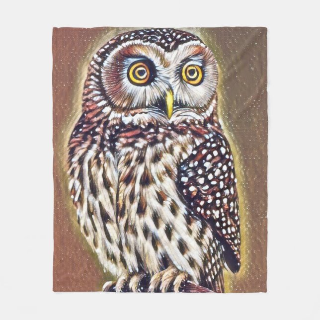 Cobertor De Velo Abstrato Wilderness Forest Owl Art (Frente)