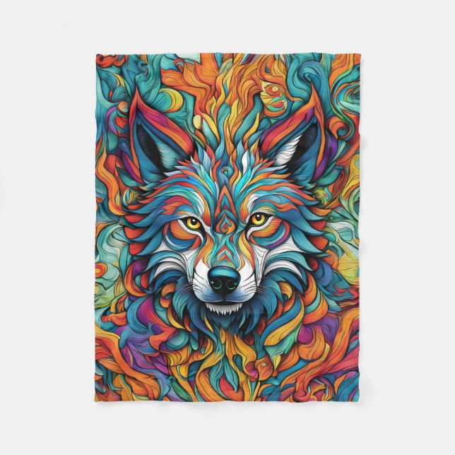 COBERTOR DE VELO ABSTRATO WOLF BLANKET (Frente)