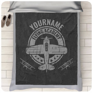 Cobertor De Velo Academia Piloto de Avião Vintage Personalizado