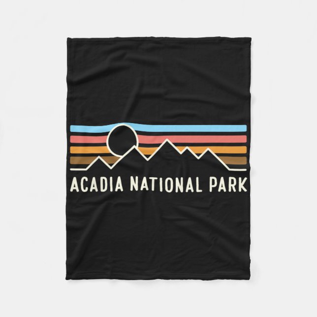 Cobertor De Velo Acadia Parque Nacional Linhas de Montanha Retro Ac (Frente)