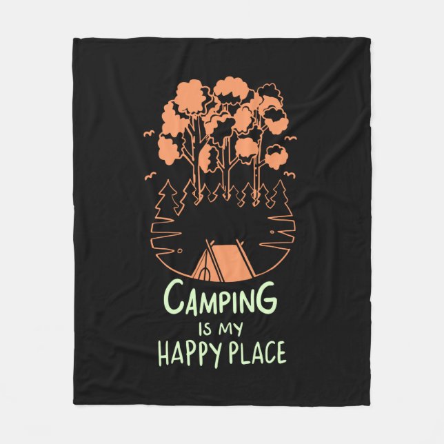 Cobertor De Velo Acampamento - Acampamento É Meu Lugar Feliz (Frente)