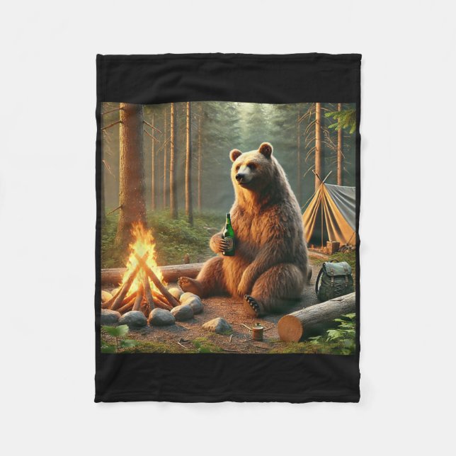 Cobertor De Velo Acampamento de Urso  (Frente)