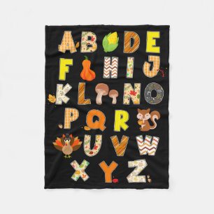 Cobertor De Velo Ação de Graças Alfabeto Engraçado Turquia Cai na P