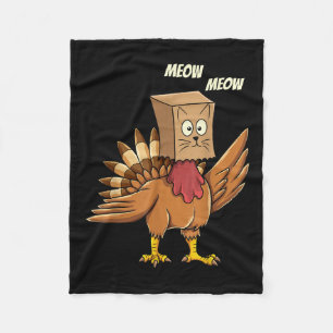 Cobertor De Velo Ação de Graças Turquia Cat Meow Homens Engraçados