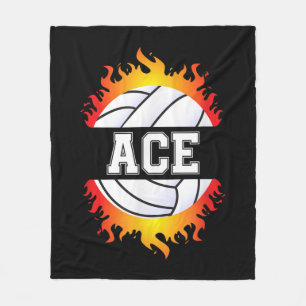 Cobertor De Velo Ace Name Jogador de Voleibol Ball and Net Sport