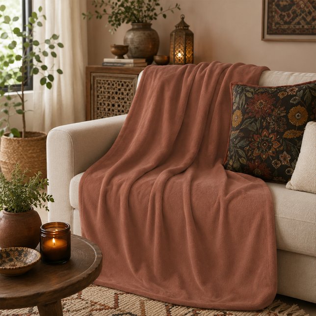 Cobertor De Velo Acento de Fleece Terracota Boho (Criador carregado)