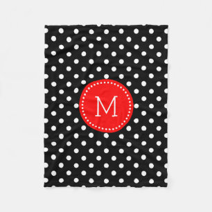 Cobertor De Velo Acentos brancos e pretos do vermelho de Polkadot