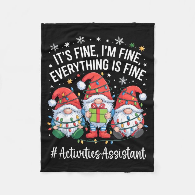 Cobertor De Velo Activities Istant Gnome Everything Is Fine Christm (Frente)