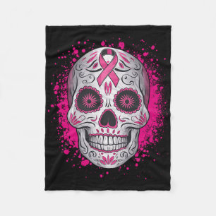 Cobertor De Velo Açúcar Caveira Cancer Mama Camisas Conscientes Ros