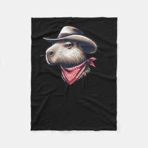 Cobertor De Velo Adesivo de Capivara Cowboy com Detalhe de Lenço Ve