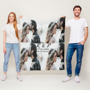 Cobertor De Velo Adicionar casal feliz de fotos casada com adiciona