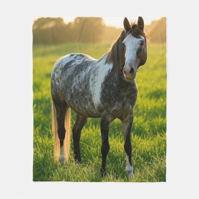 Cobertor De Velo Adicionar Foto de Cavalo Personalizar (Frente)