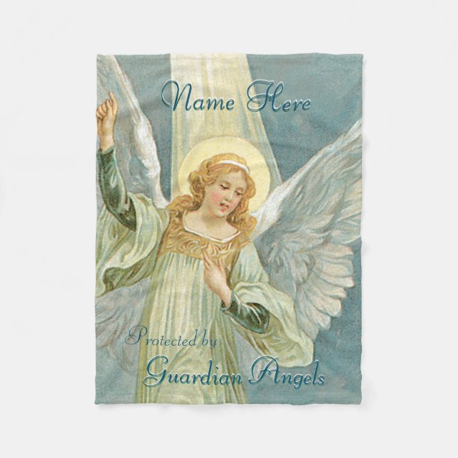 Cobertor De Velo Adicionar Nome Guardian Angel Blanket (Frente)