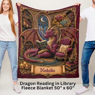 Cobertor De Velo Adicionar Nome Livro Vermelho & Ouro Dragão na Bib