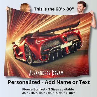 Cobertor De Velo Adicionar Nome Texto, Carro Moderno Dramático em E