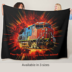 Cobertor De Velo Adicionar Nome Texto Diesel Locomotive Train Burst