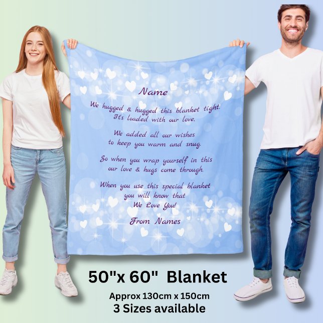 Cobertor De Velo Adicionar Nomes, Alterar Qualquer Texto Que Abraça (Criador carregado)