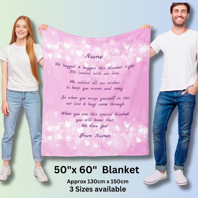 Cobertor De Velo Adicionar Nomes, Alterar Qualquer Texto Que Abraça (Criador carregado)