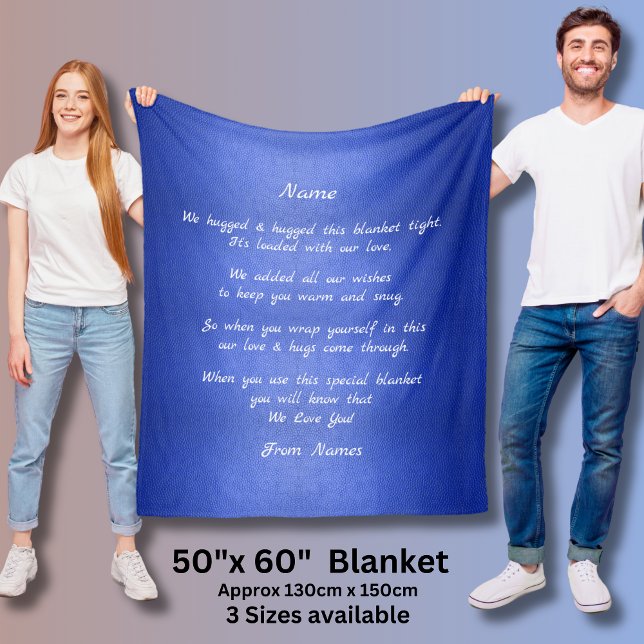 Cobertor De Velo Adicionar Nomes, Alterar Qualquer Texto Que Abraça (Criador carregado)