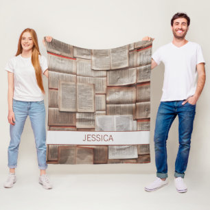 Cobertor De Velo Adicionar seu nome Padrão de Livros Abertos