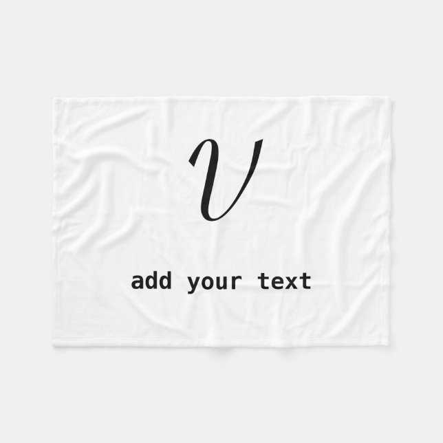 Cobertor De Velo adicionar seu texto monograma foto simples minimal (Frente (Horizontal))