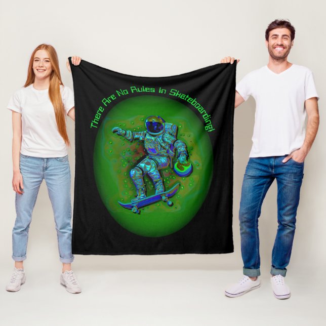 Cobertor De Velo Adicionar texto de nome, Astronauta de skate - Sem (In Situ)